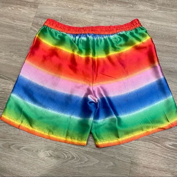 Bp. Be Proud By Bp Gender Inclusive Satin Shorts In Red Multi Rainbow Ombre - Picture 2 of 9
